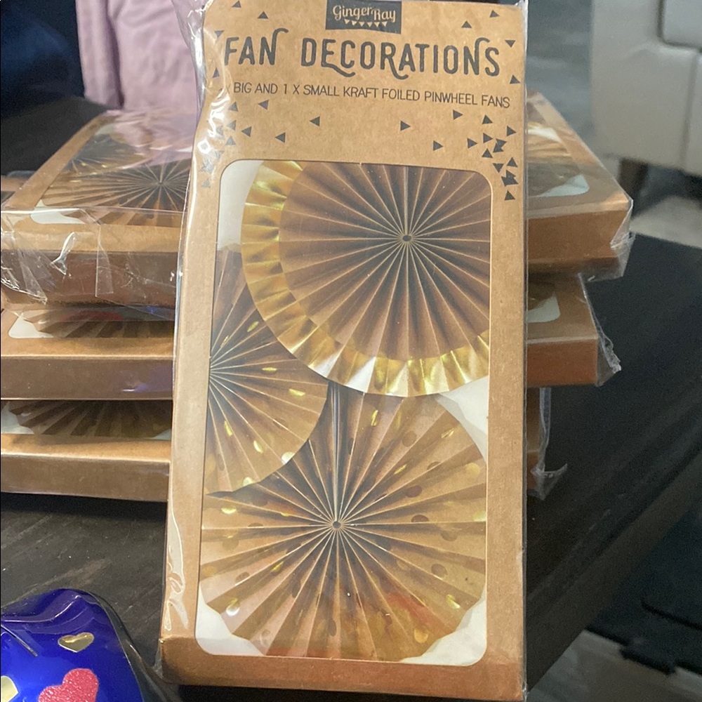 Gold Pinwheel Fan Decorations